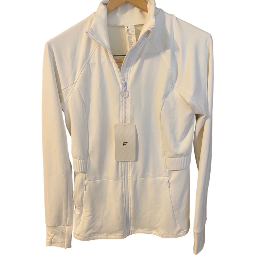 Fabletics white work out jacket medium NWT
